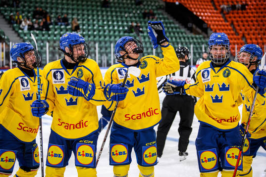 under P17-landskampen i ishockey mellan Sverige och Finland