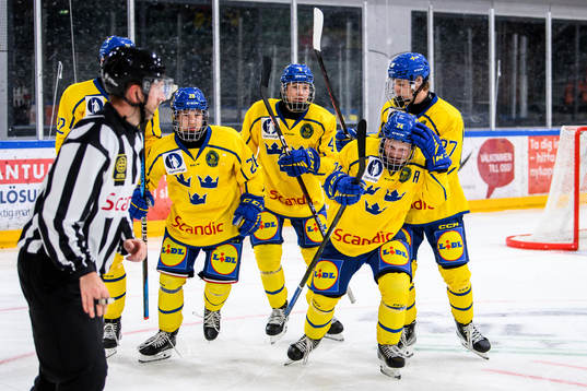 Sveriges Elliot Sigrell jublar