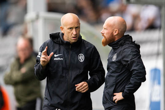 Landskronas tränare Billy Magnusson och assisterande