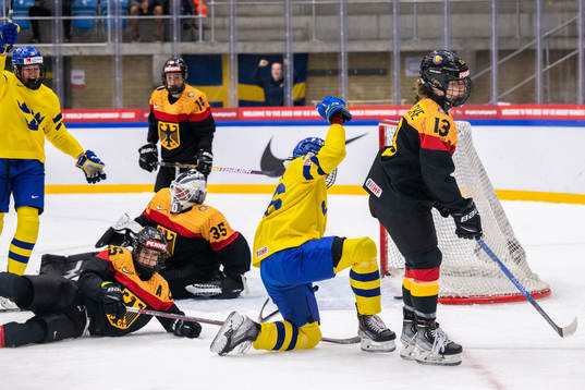 Hanna Olsson of Sweden celebrates