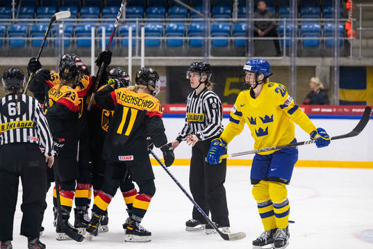 Paula Bergström of Sweden looks dejected