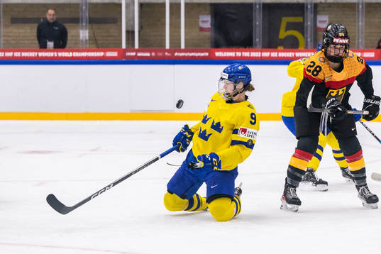 Jessica Adolfsson of Sweden blocks shot