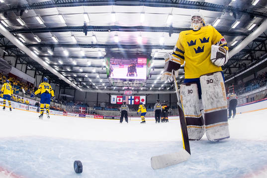 goaltender Emma Söderberg of Sweden looks dejected