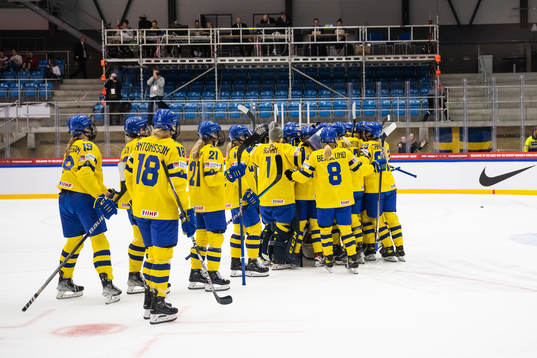 Players of Sweden celebrate