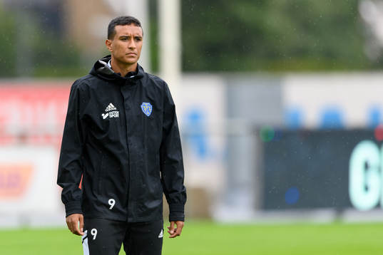 Falkenbergs Oliver Hintsa före fotbollsmatchen i Ettan