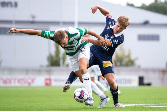 Västerås SKs Simon Gefvert och Örgrytes Isak Dahlqvist