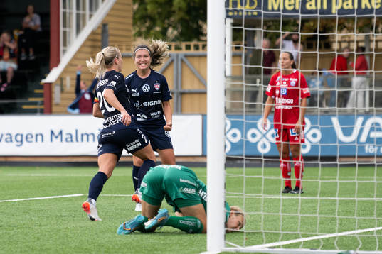 Rosengårds Mia Persson och Loreta Kullashi jublar medan