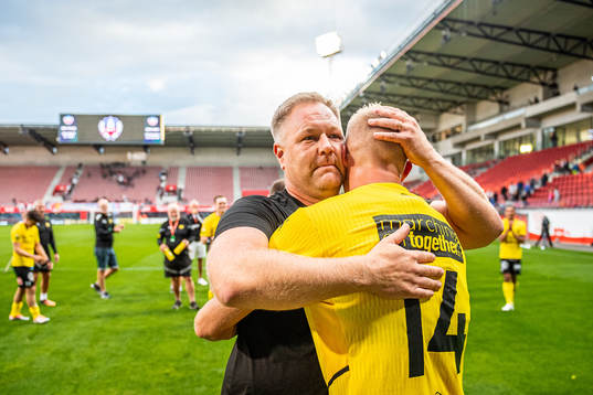 Mjällbys assisterande tränare Patrick Winqvist och Herman