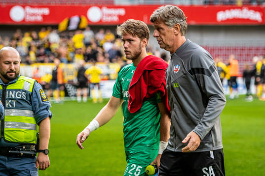 Helsingborgs målvakt Kalle Joelsson och målvaktstränare