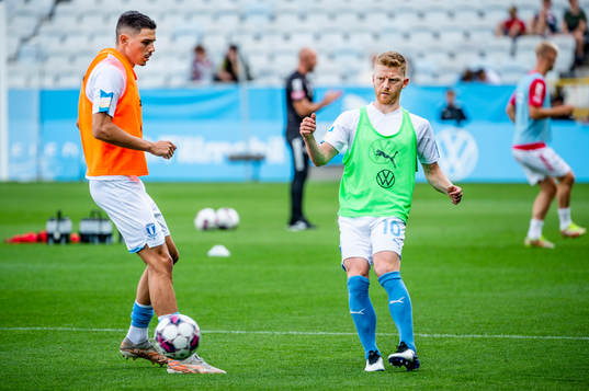Malmö FFs Dennis Hadzikadunic och Anders Christiansen