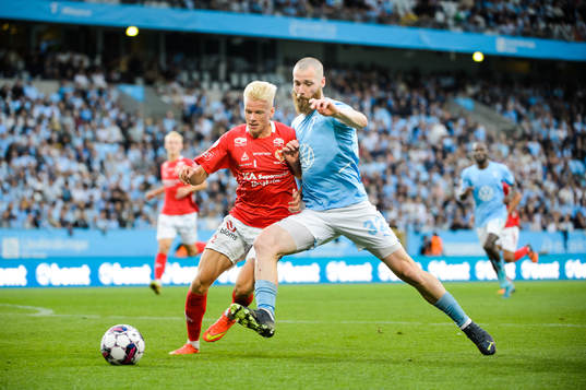 Kalmars Axel Lindahl och Malmö FFs Jo Inge Berget