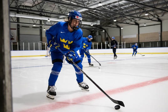 Celine Tedenby of Sweden at a practice session