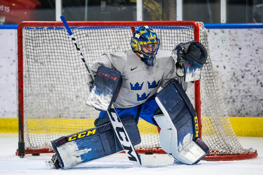 goaltender Ida Boman of Sweden at a practice session