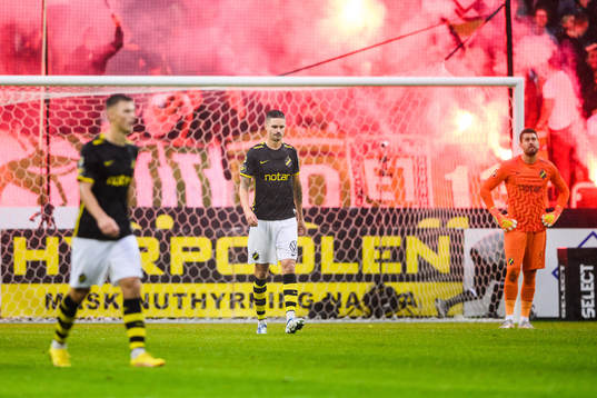 AIKs Erik Ring, Mikael Lustig och målvakt Kristoffer