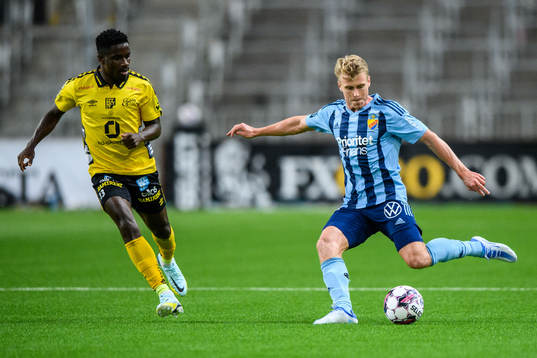 Elfsborgs Michael Baidoo och Djurgårdens Rasmus Schuller