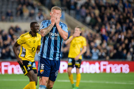 Djurgårdens Victor Edvardsen deppar