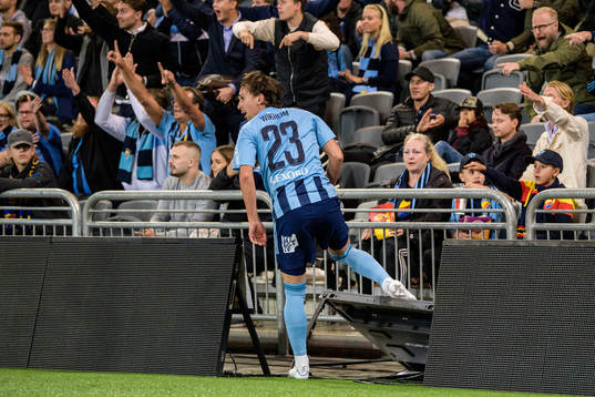 Djurgårdens Gustav Wikheim har sönder reklamskyltar