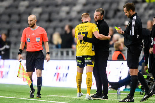 Elfsborgs Per Frick och manager Jimmy Thelin