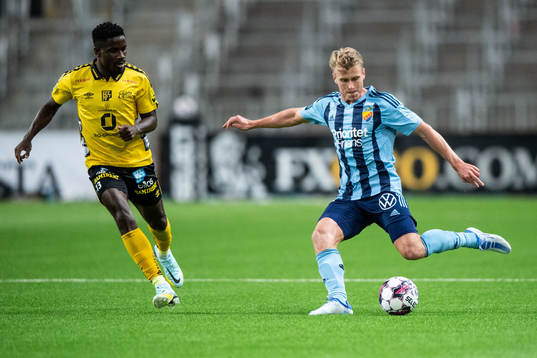 Elfsborgs Michael Baidoo och Djurgårdens Rasmus Schuller