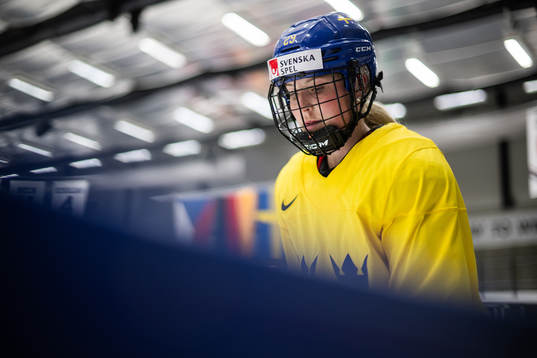 Olivia Carlsson of Sweden at a practice session