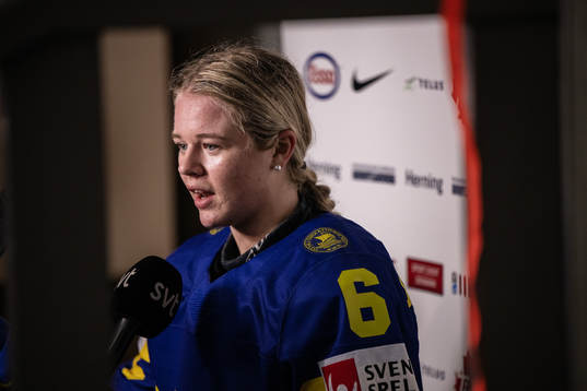 Mira Jungåker of Sweden is being interviewed
