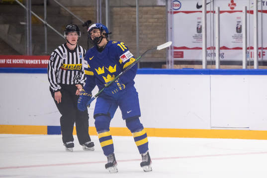 Linnea Johansson of Sweden looks dejected