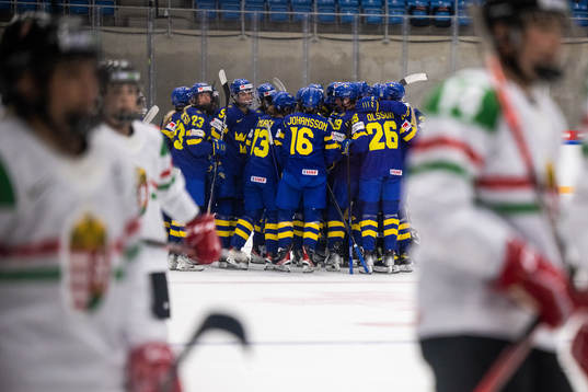 Players of Sweden celebrate