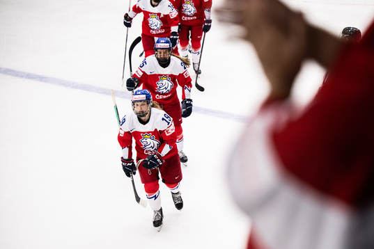 Natalie Mlynkova of Czech Republic celebrates
