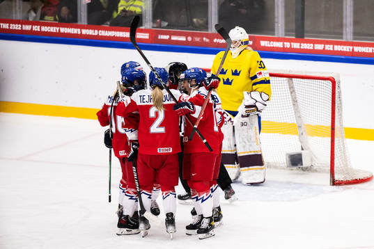 goaltender Emma Söderberg of Sweden looks dejected