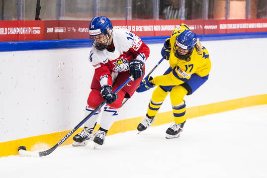 Dominika Laskova of Czech Republic and Sofie Lundin of