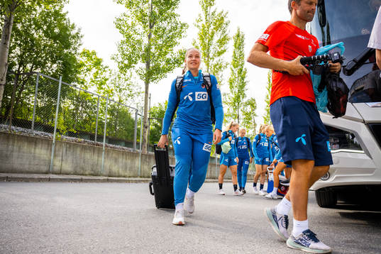 Goalkeeper Aurora Mikalsen of the Norwegian women's