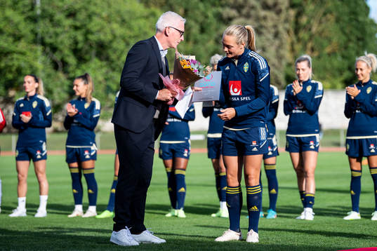 Håkan Sjöstrand, general secretary, and Magdalena Eriksson