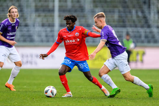 Helsingborgs Benjamin Acquah och IK Tords Albin Lagerberg