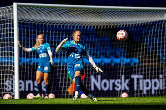 Goalkeeper Aurora Mikalsen of the Norwegian women's