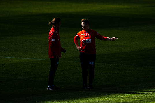 Ingvild Stensland, assistant coach, and Monica Knudsen,