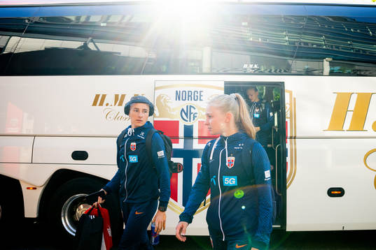 Goalkeeper Rugile Maria Rulyte and Emilie Marie Joramo of