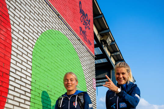 Guro Bergsvand and Ada Hegerberg of the Norwegian women's