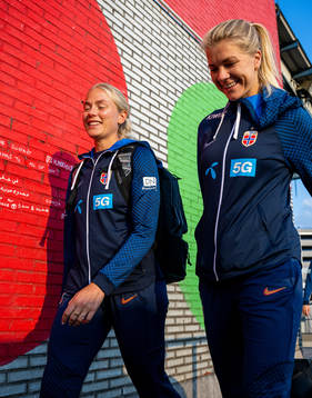 Guro Bergsvand and Ada Hegerberg of the Norwegian women's