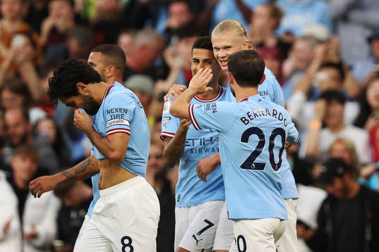 Erling Braut Haaland of Manchester City celebrates