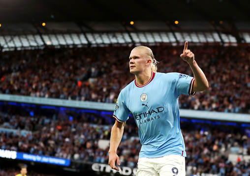 Erling Braut Haaland of Manchester City celebrates