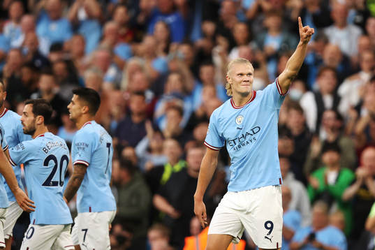 Erling Braut Haaland of Manchester City celebrates