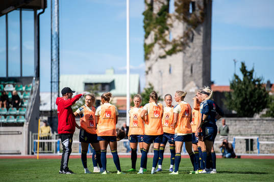Players of Sweden and Peter Gerhardsson, head coach