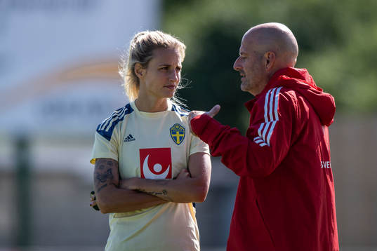 Nathalie Björn and Magnus Wikman, assistant coach