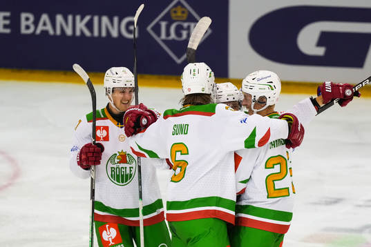 Players of Rögle celebrate