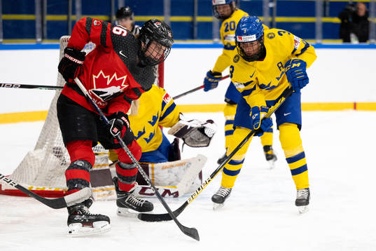 Emily Clark of Canada and Anna Kjellbin of Sweden