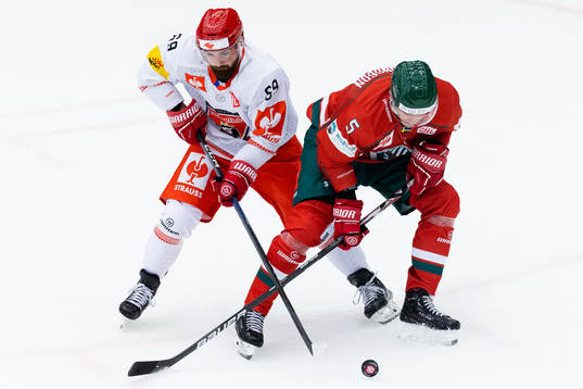 Marek Zachar of Mountfield and Filip Johansson of Frölunda