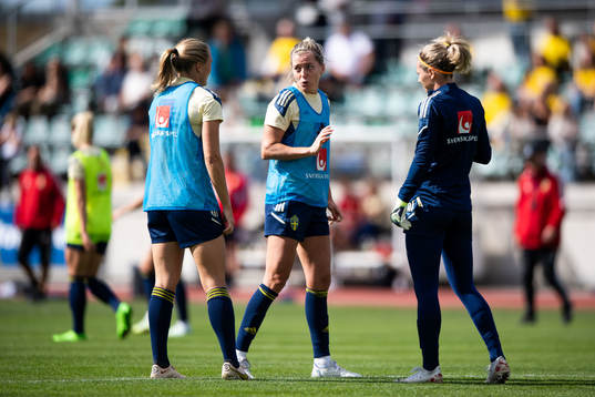 Magdalena Eriksson, Linda Sembrant and goalkeeper Jennifer