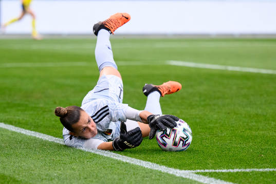 Goalkeeper Femke Bastiae of Belgium