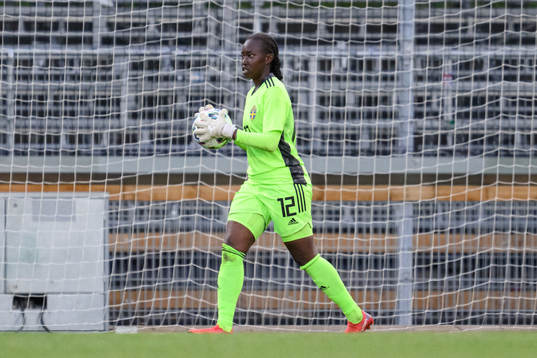 Goalkeeper Angel Mukasa of Sweden
