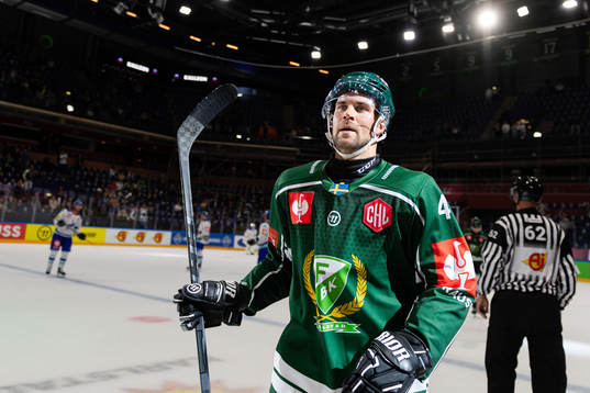 Henrik Björklund of Färjestad celebrate the 7-0 goal